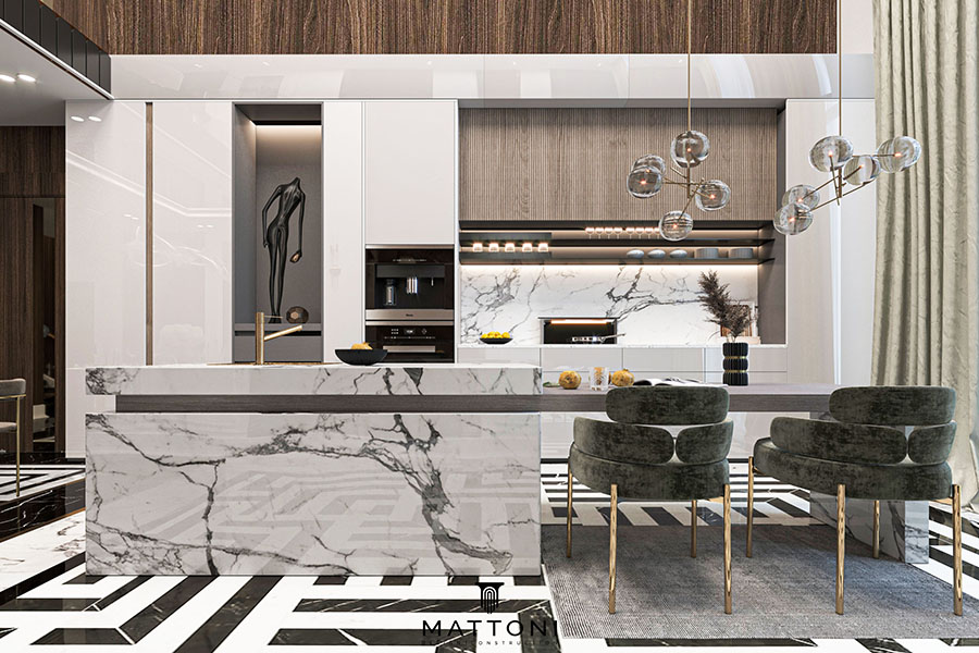 luxury modern kitchen & dining room