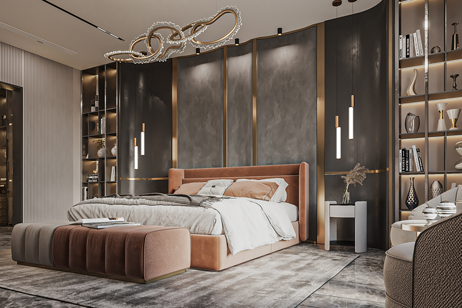 modern master bedroom